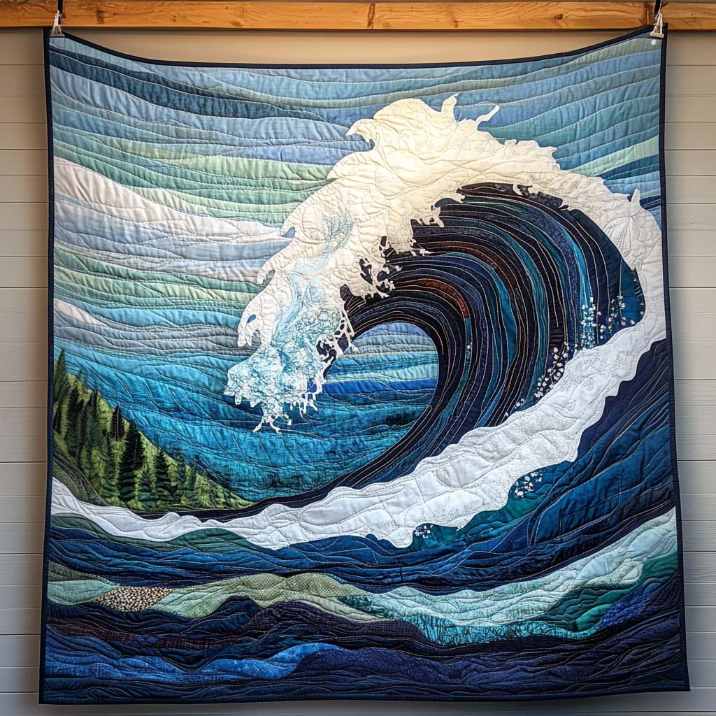 Tidal Surge Quilted Blanket Bedroom Decor Mothers Day Gift For Daughter