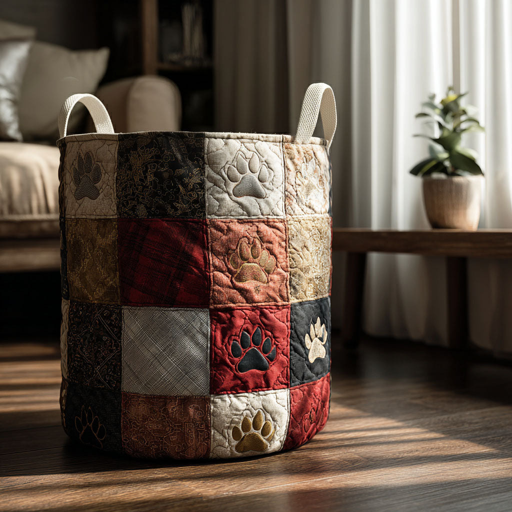 Timber Trail Paws Quilted Laundry Basket Rustic Laundry Bin Unique Father's Day Gifts
