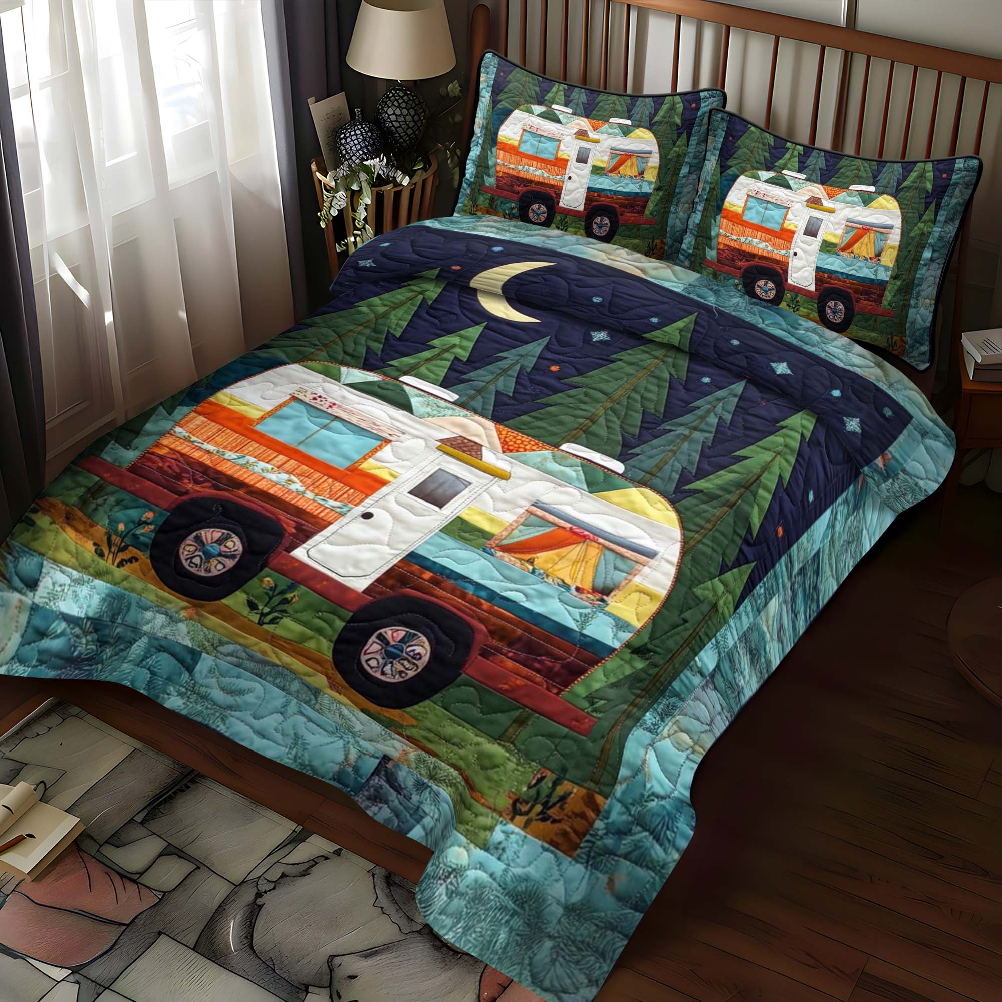 Timber Trails Quilted Bedding Set Unique Bed Sheet Set Bonus Dad Gifts