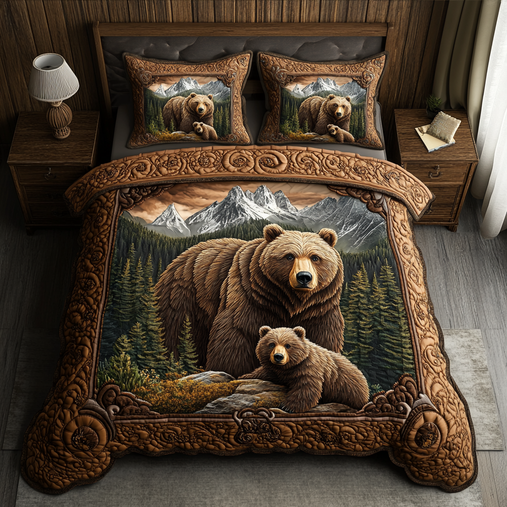 Timberland Family Quilted Bedding Set Bed Decor Ideas Hunting Gifts For Dad