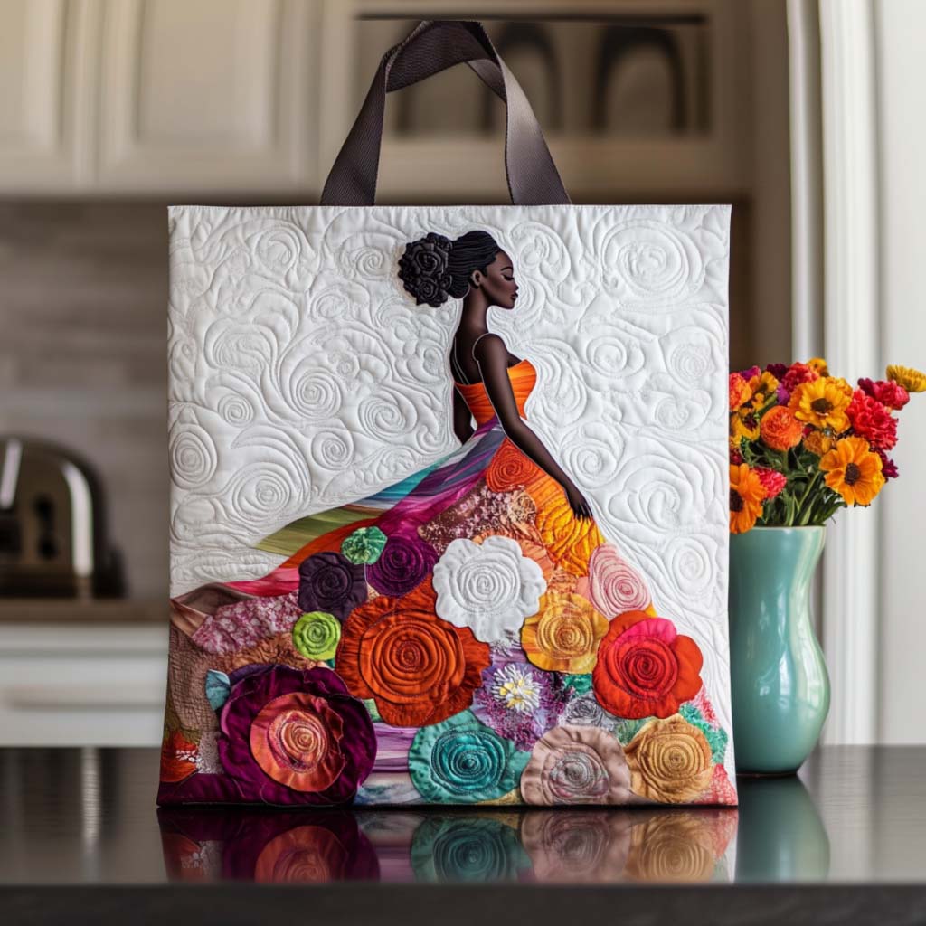 Timeless Black Lady Quilted Tote Bag Best Everyday Tote African American Gifts For Her