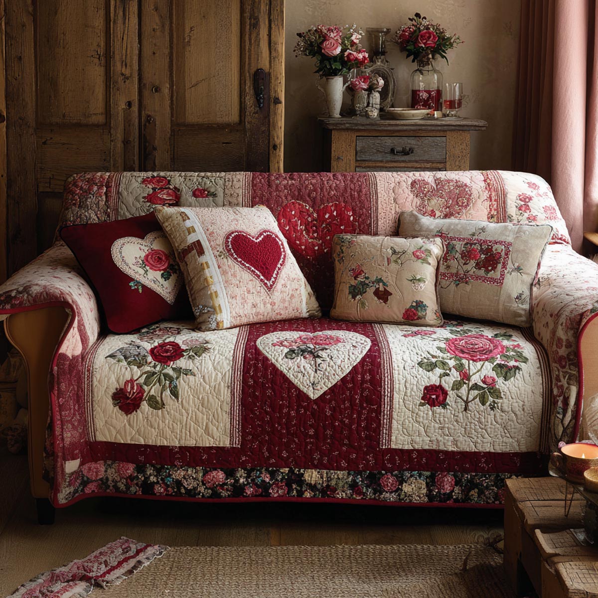 Timeless Love Quilted Sofa Cover Sofa Covers For Sale Valentine Day Presents