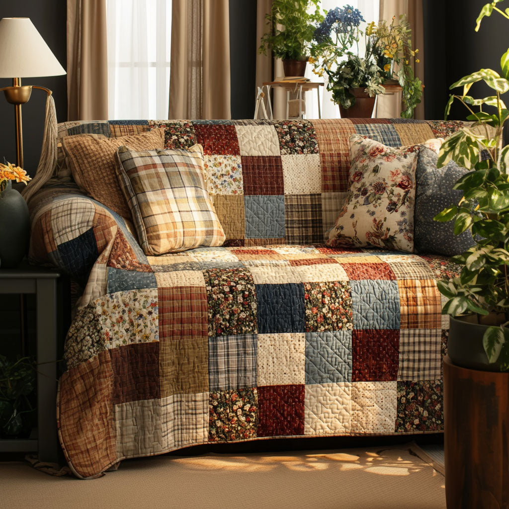 Timeless Patchwork Quilted Sofa Cover Couch And Sofa Covers Special Present For Dad