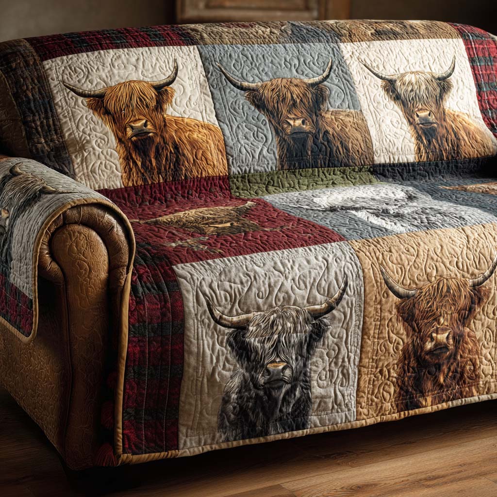 Timeless Rural Quilted Sofa Cover Sofa Seat Covers Cow Gifts For Cow Lovers