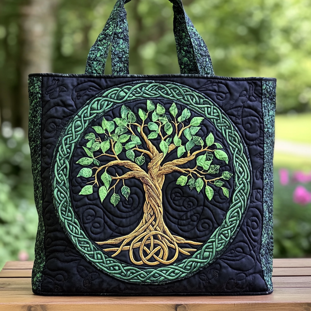 Timeless Tree Quilted Tote Bag Best Shoulder Tote Bag Tree Of Life Gift Items