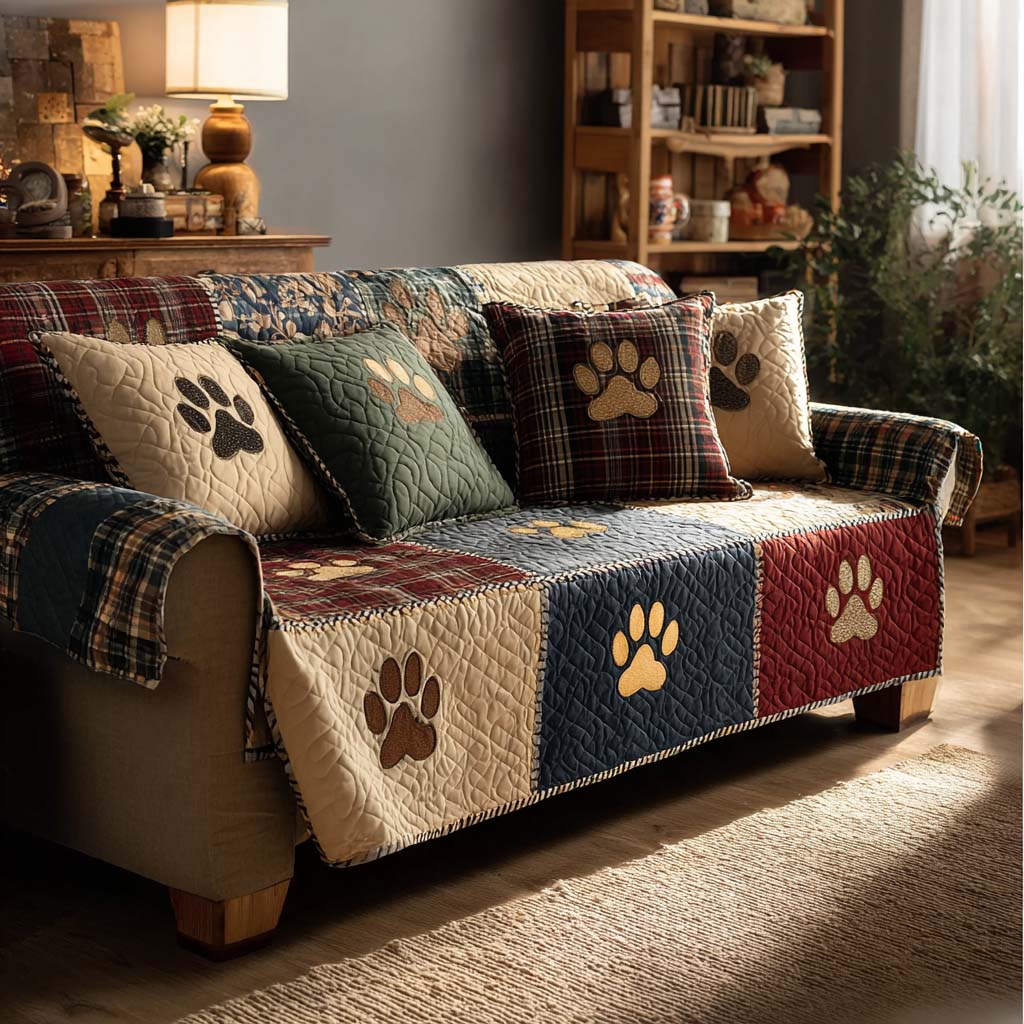 Tiny Prints Quilted Sofa Cover Sofa Couch Cover Unique Dog Gifts
