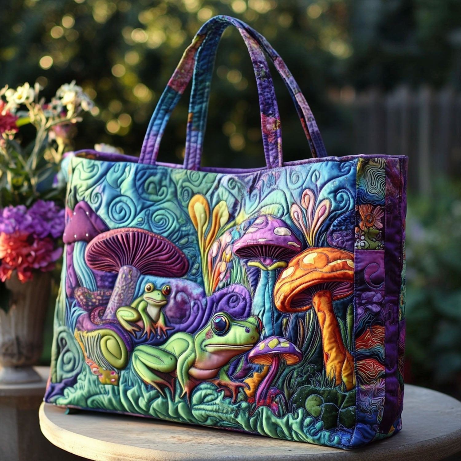 Toadally Cute Quilted Tote Bag Best Everyday Tote Special Gifts For Mom