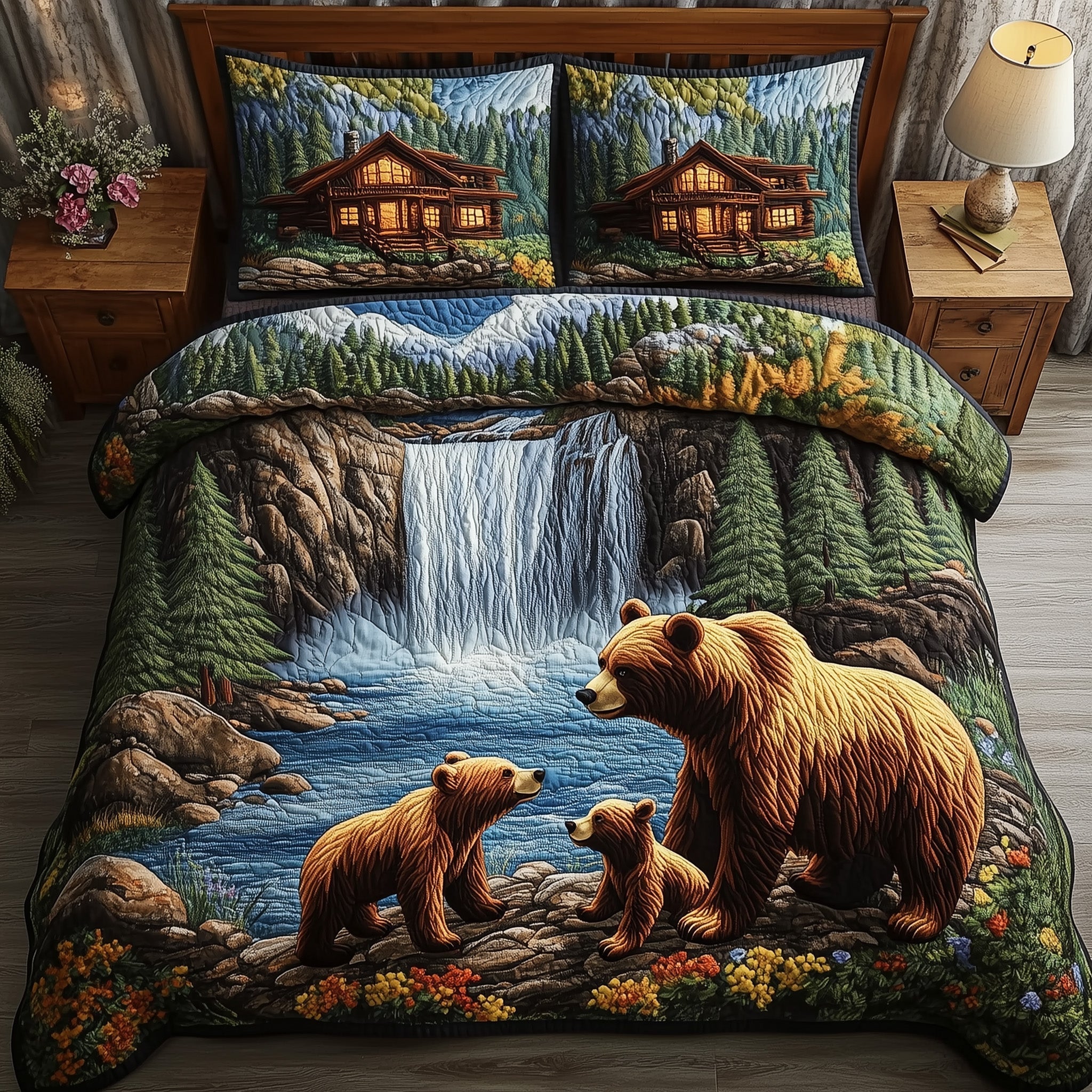 Together in the Wild Quilted Bedding Set Bedsheet Comforter Set Bear Gifts For Him