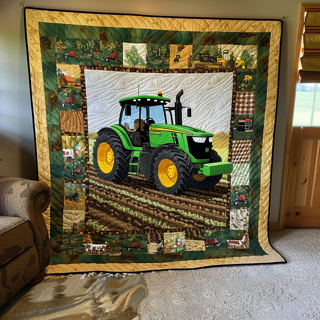 Tractor Trails Quilted Blanket Over The Bed Decor Gift Ideas For Your Mom