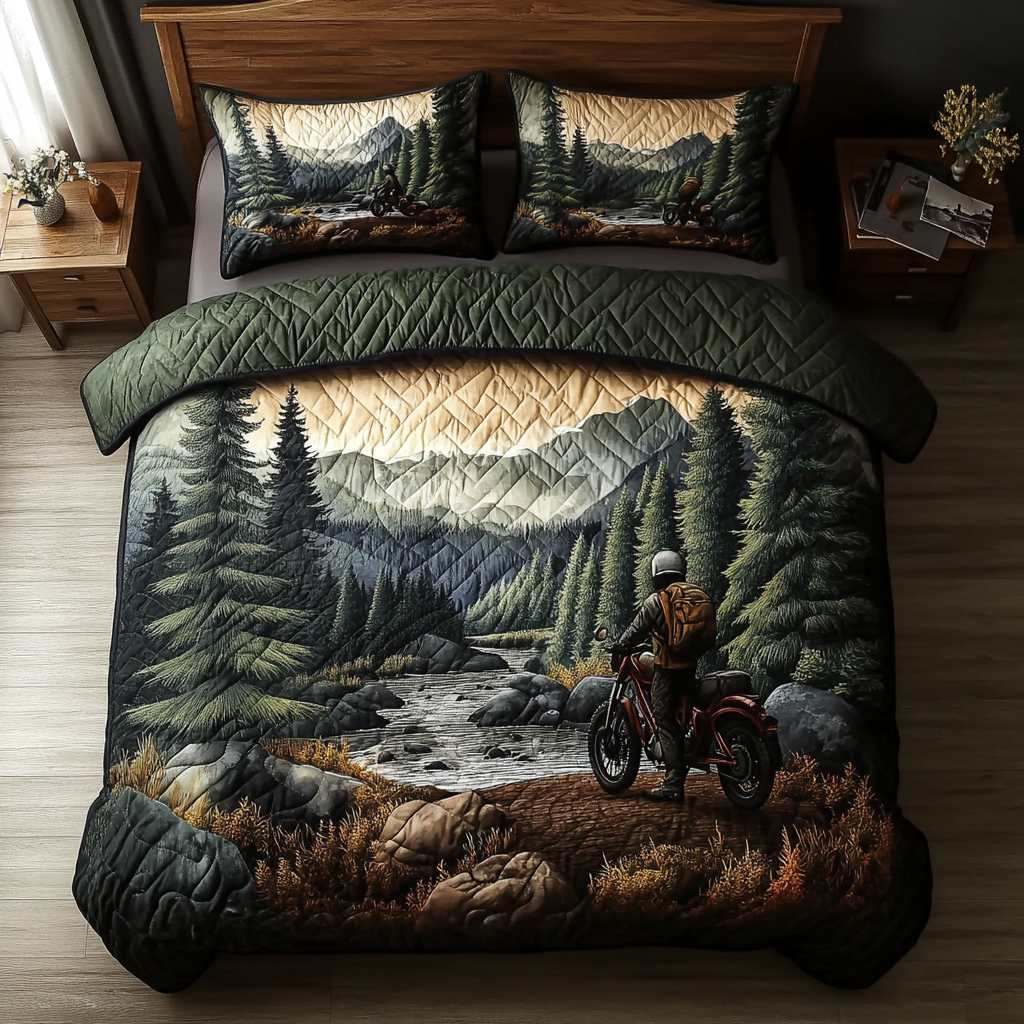 Trail Adventure Quilted Bedding Set Unusual Bed Sheets Gifts For Dads Who Have Everything
