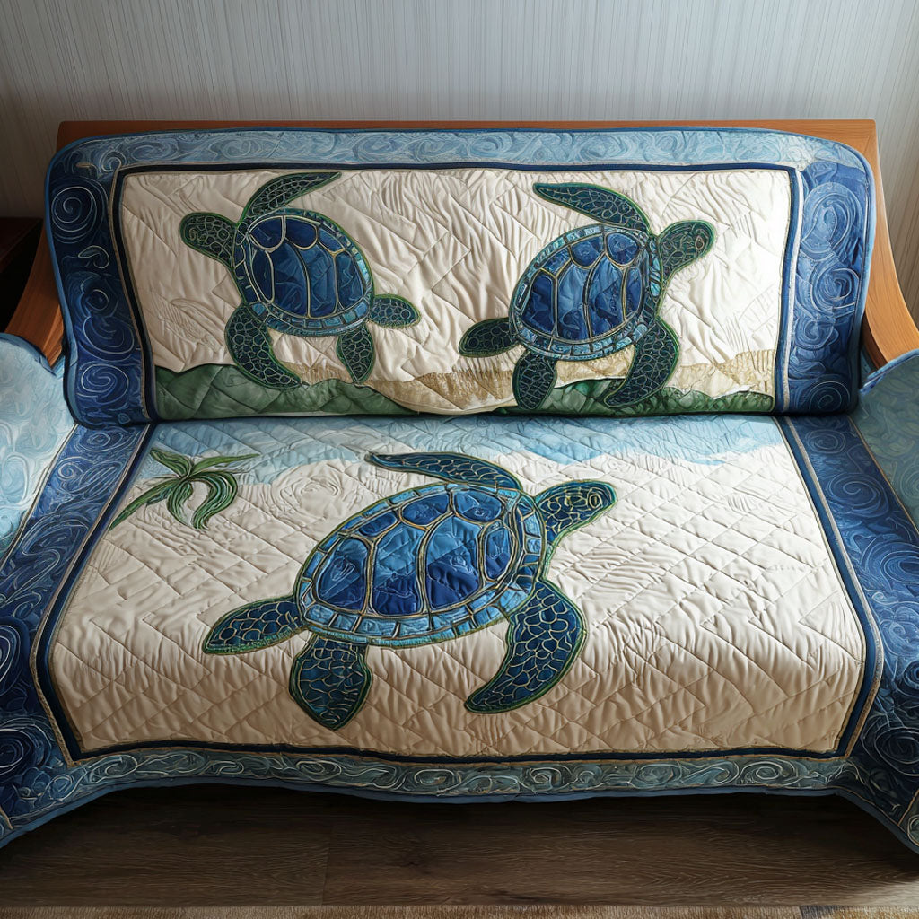 Tranquil Journey Quilted Sofa Cover Best Sofa Covers Turtle Gifts For Grandparents