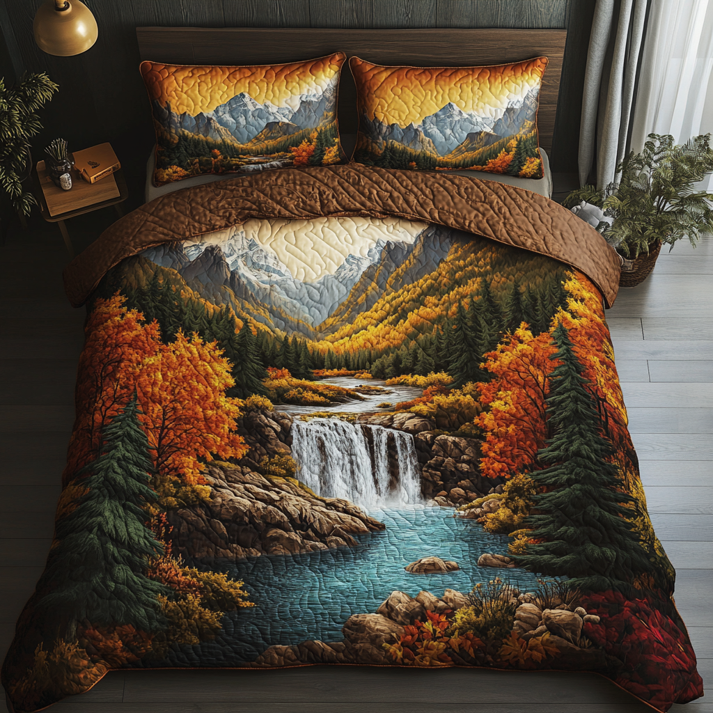 Tranquil Waters Quilted Bedding Set Unique Bed Sheets Best Father's Day Gifts For Husband