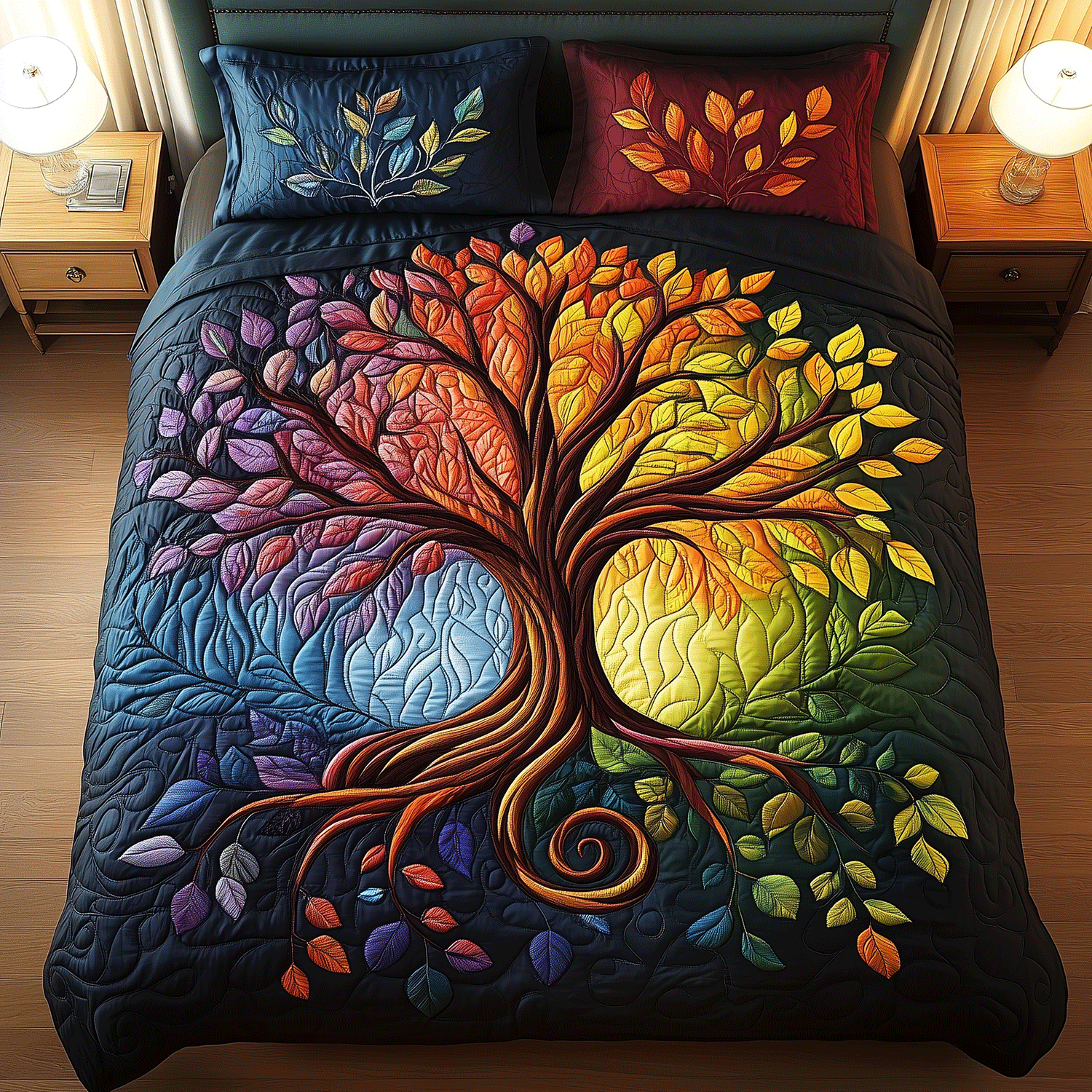 Tree of Harmony Quilted Bedding Set Bedroom Decorations Tree Of Life Gifts For Him