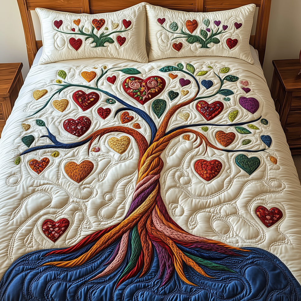 Tree Of Heart Quilted Bedding Set Great Bed Sets Tree Of Life Christmas Gifts