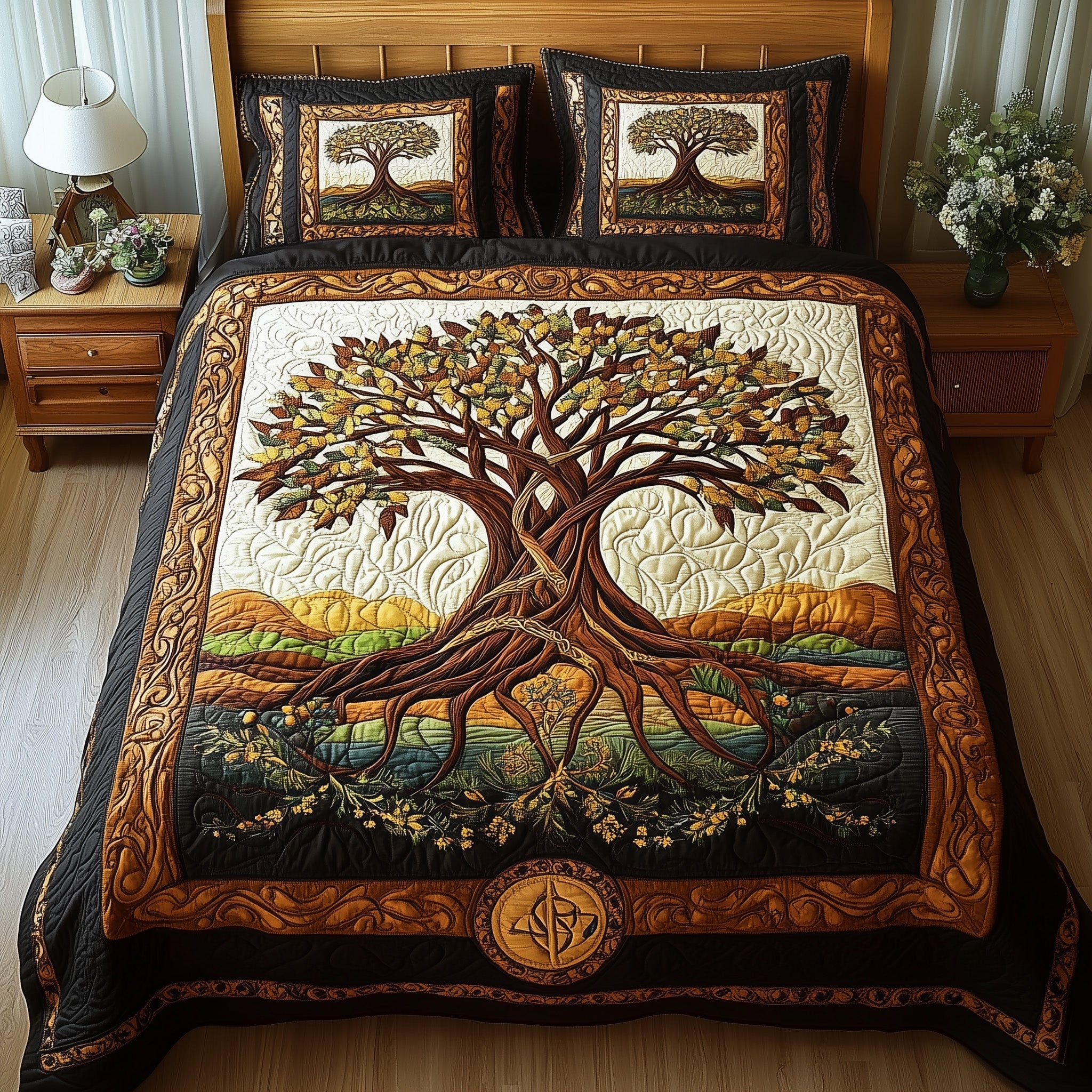 Tree Of Life Quilted Bedding Set Best Bedsheets Tree Of Life Gifts Father'S Day