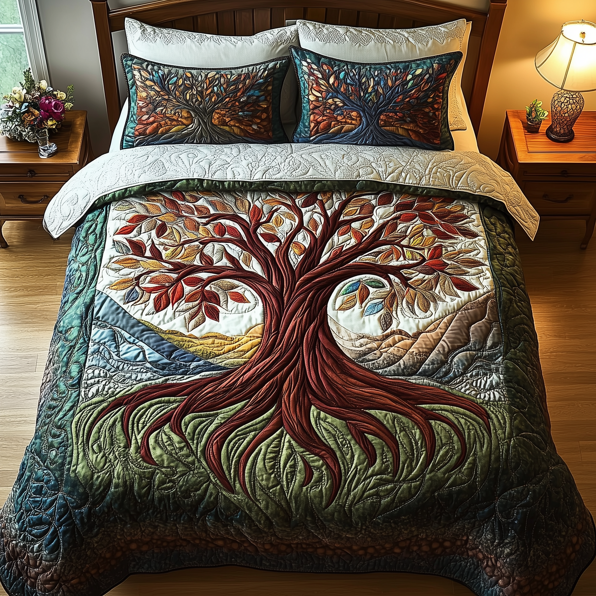 Tree Of Life Quilted Bedding Set Boho Bedroom Decor Tree Of Life Gifts For Adults