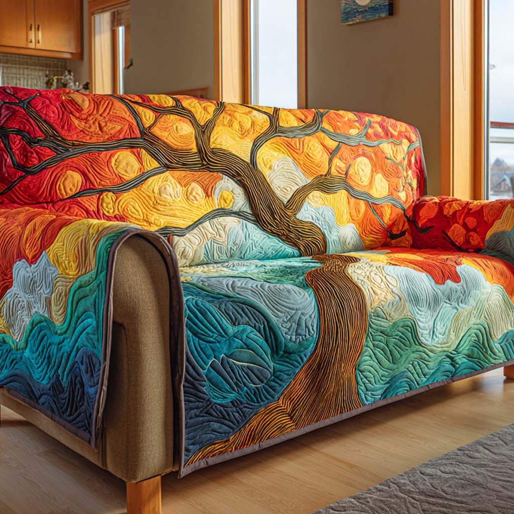 Tree of Life Quilted Sofa Cover Sofa Throw Covers Best Friend Gift Ideas