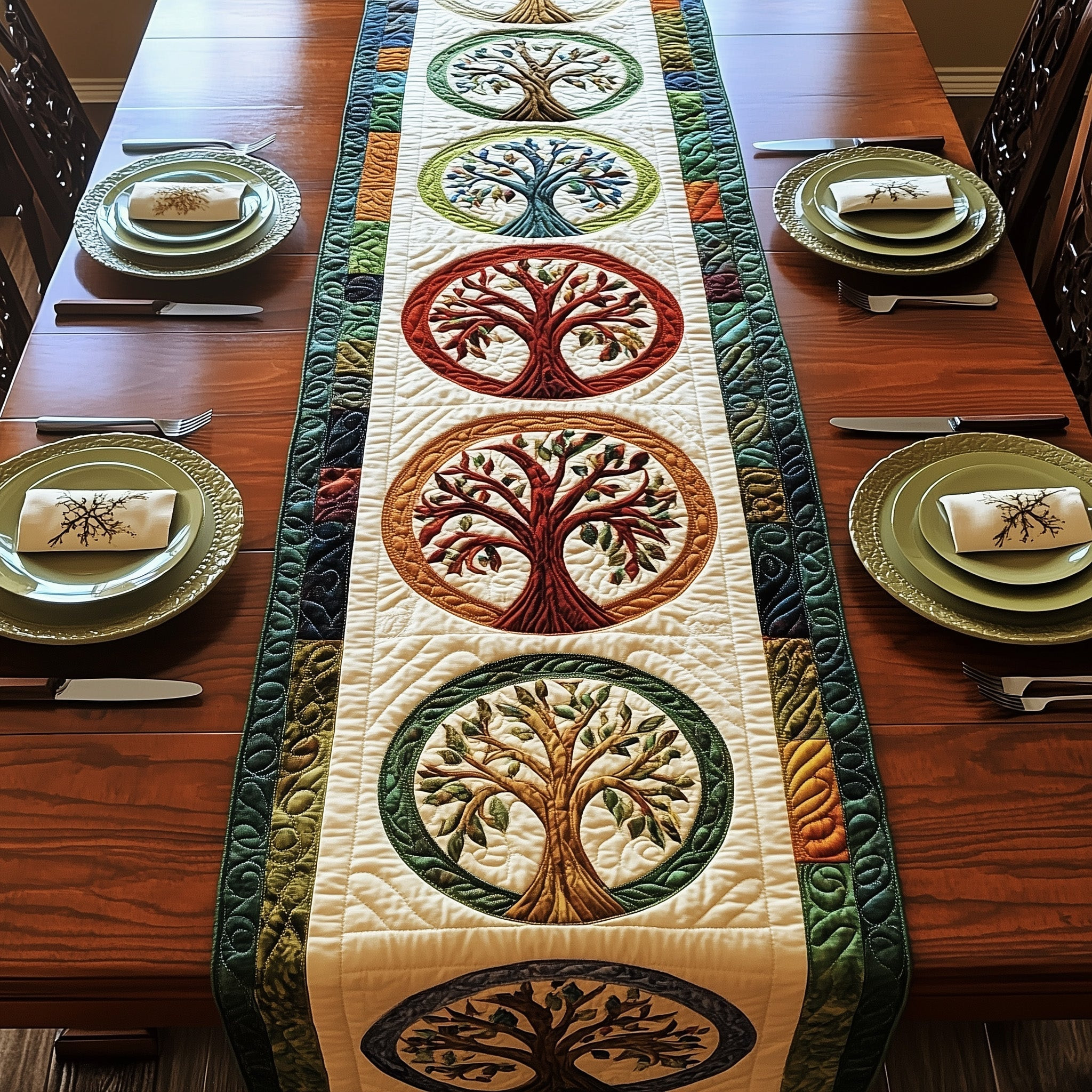 Tree Of Life Quilted Table Runner Dining Room Table Runners Tree Of Life Gifts For Her
