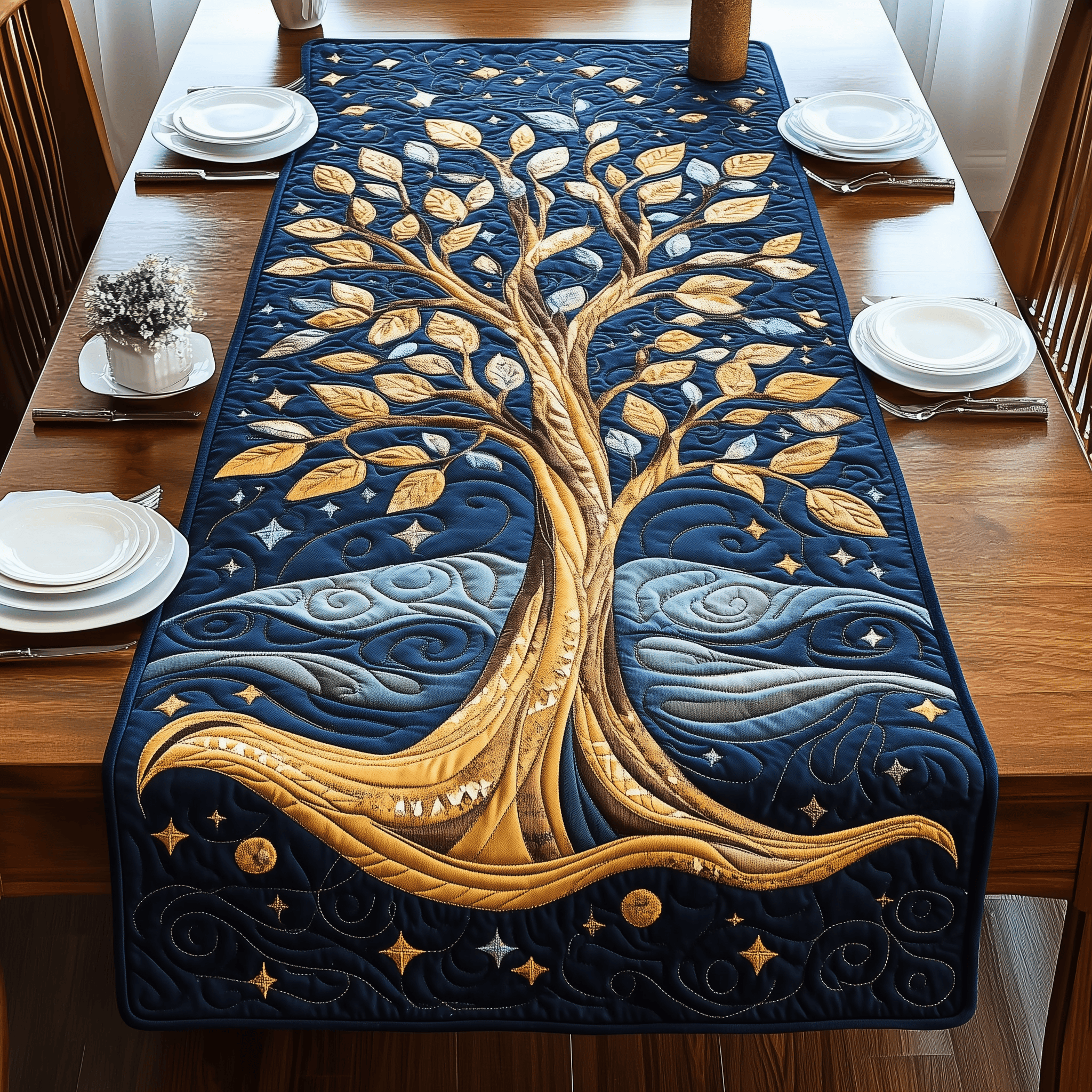 Tree Of Life Quilted Table Runner Unique Table Runner Ideas Tree Of Life Gift Items