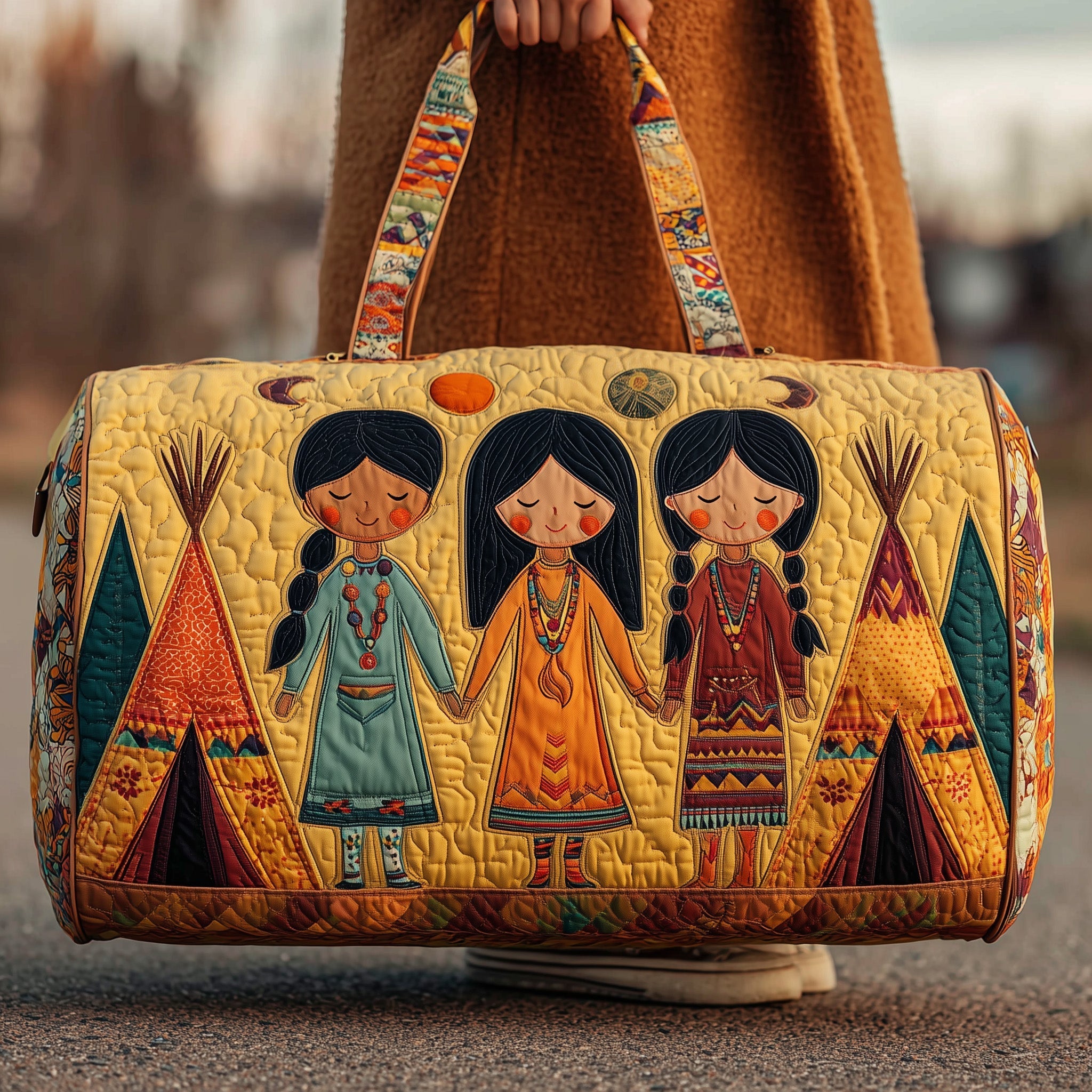 Tribal Comfort Quilted Duffle Bag Womens Gym Duffel Bag Native American Gift Shop