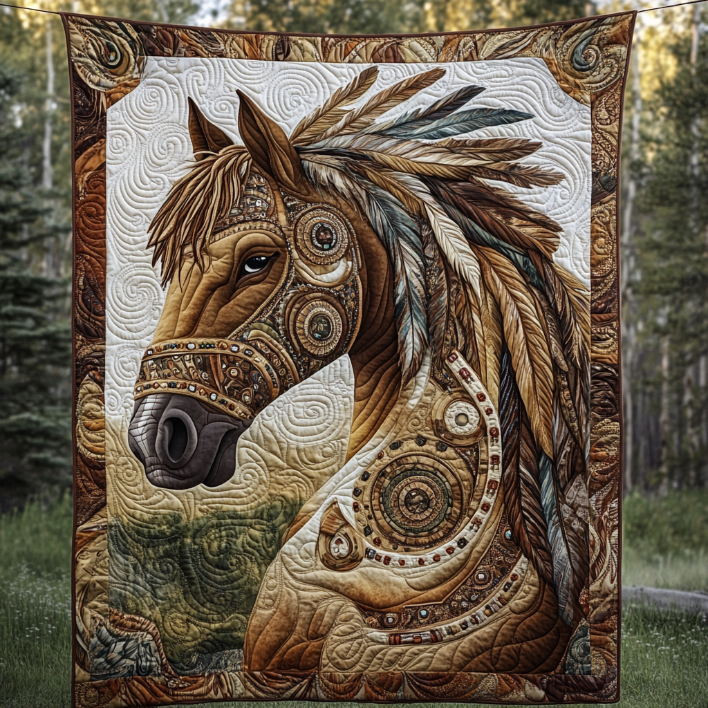 Tribal Majesty Quilted Blanket Boho Bedroom Ideas Native American Themed Gifts