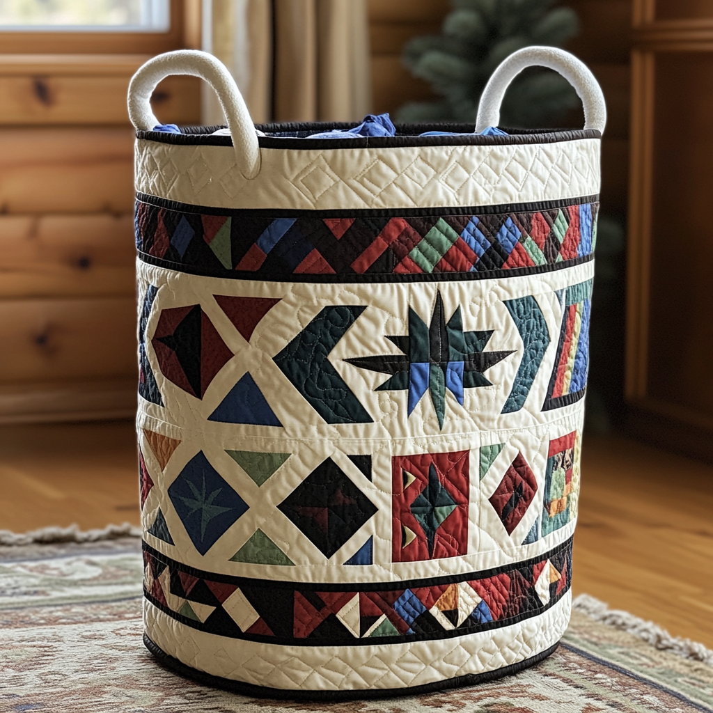 Tribal Peaks Quilted Laundry Basket Home Decor Items Great Cat Gifts
