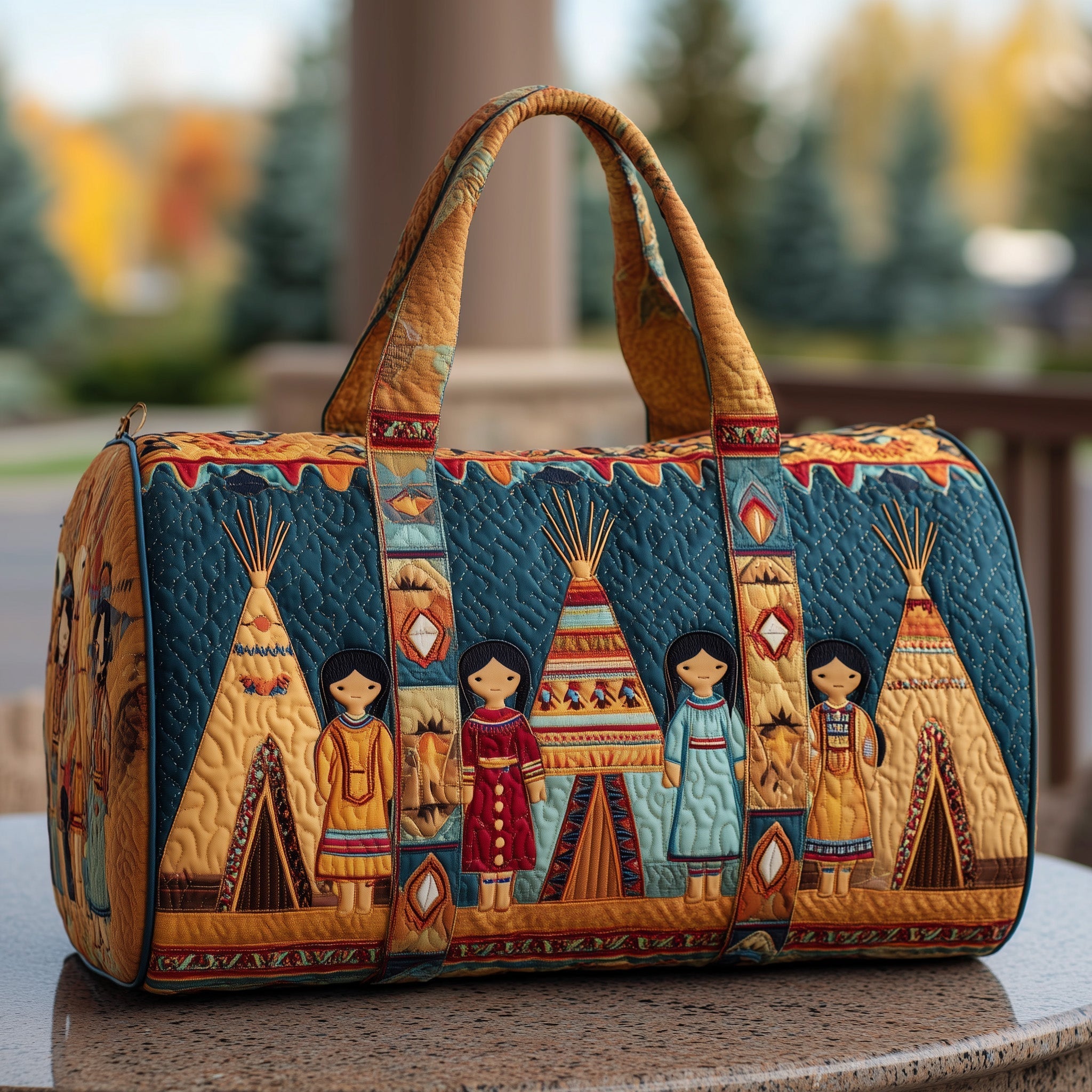 Tribal Spirit Quilted Duffle Bag Best Travel Duffel Bag Native American Gift Ideas