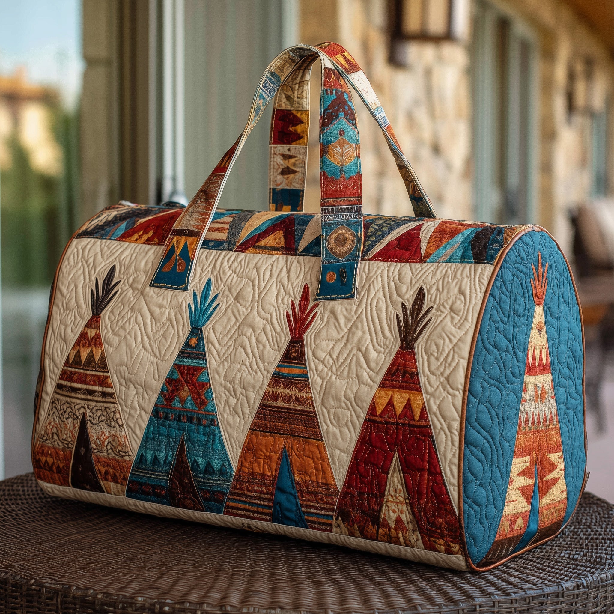 Tribal Spirit Quilted Duffle Bag Best Travel Suit Bag Native American Gifts Online