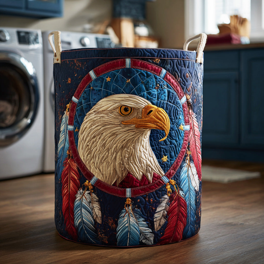 Tribal Storm Eagle Quilted Laundry Basket Unique Laundry Basket Native American Christmas Gift Ideas