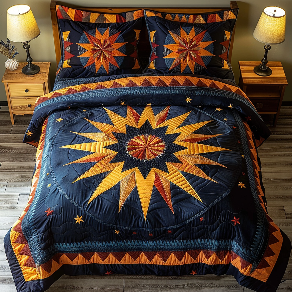 Tribal Sunrise Quilted Bedding Set Best Sheets Ever Native American Indian Gifts