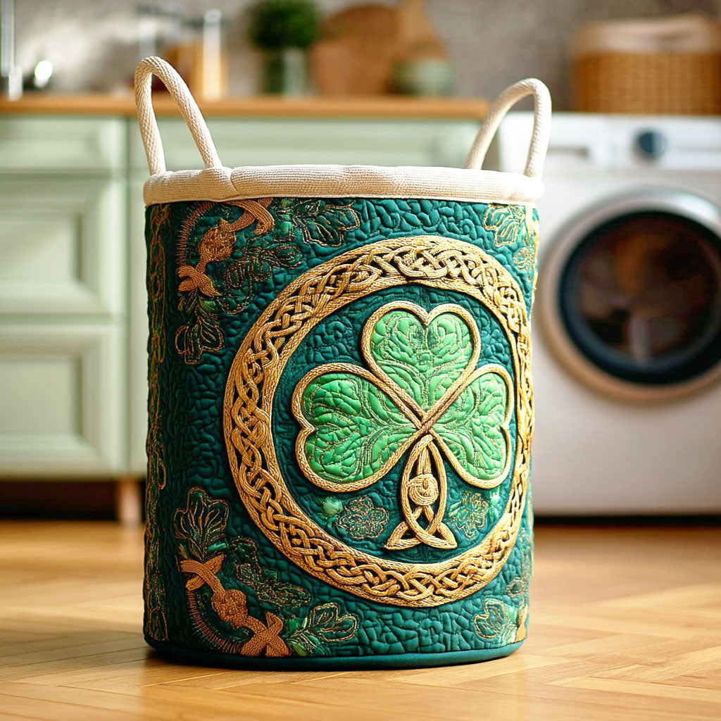 Trinity Shamrock Quilted Laundry Basket Laundry Room Ideas Celtic Gifts For Her