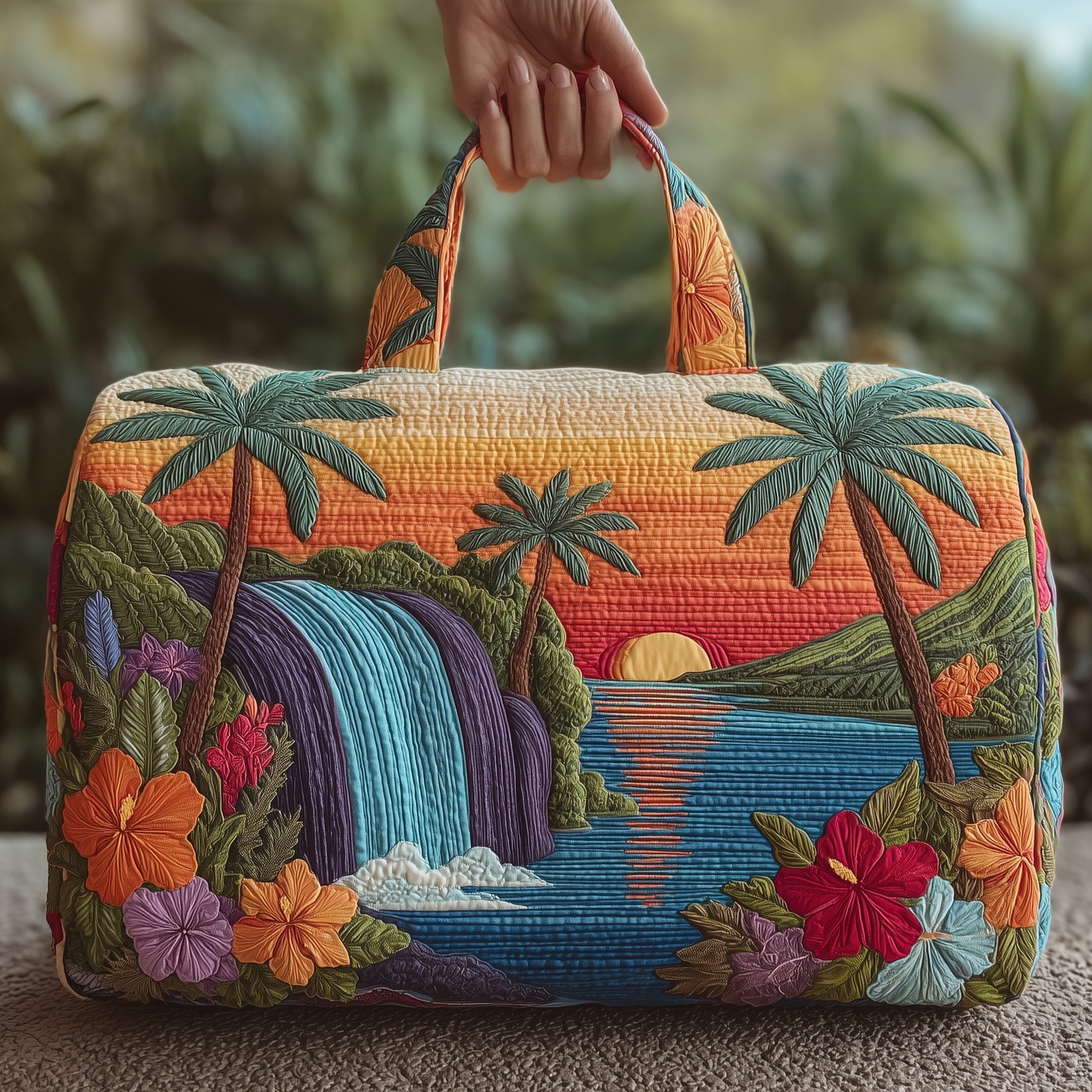 Tropical Beach Quilted Duffle Bag Best Duffel Bag For Travel Best Gifts For Mom