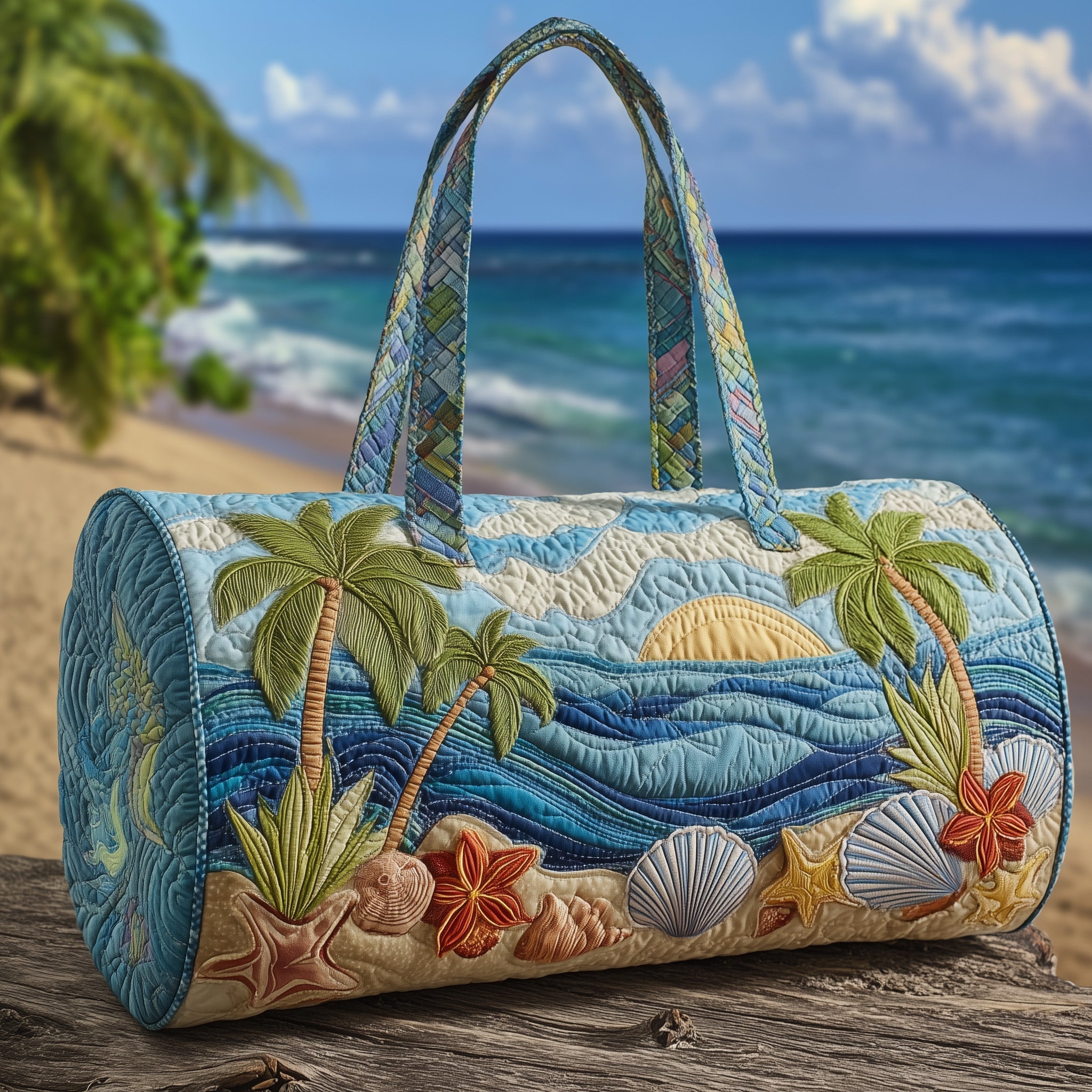 Tropical Beach Quilted Duffle Bag Duffle Bags For Women Mothers Day Suggestions