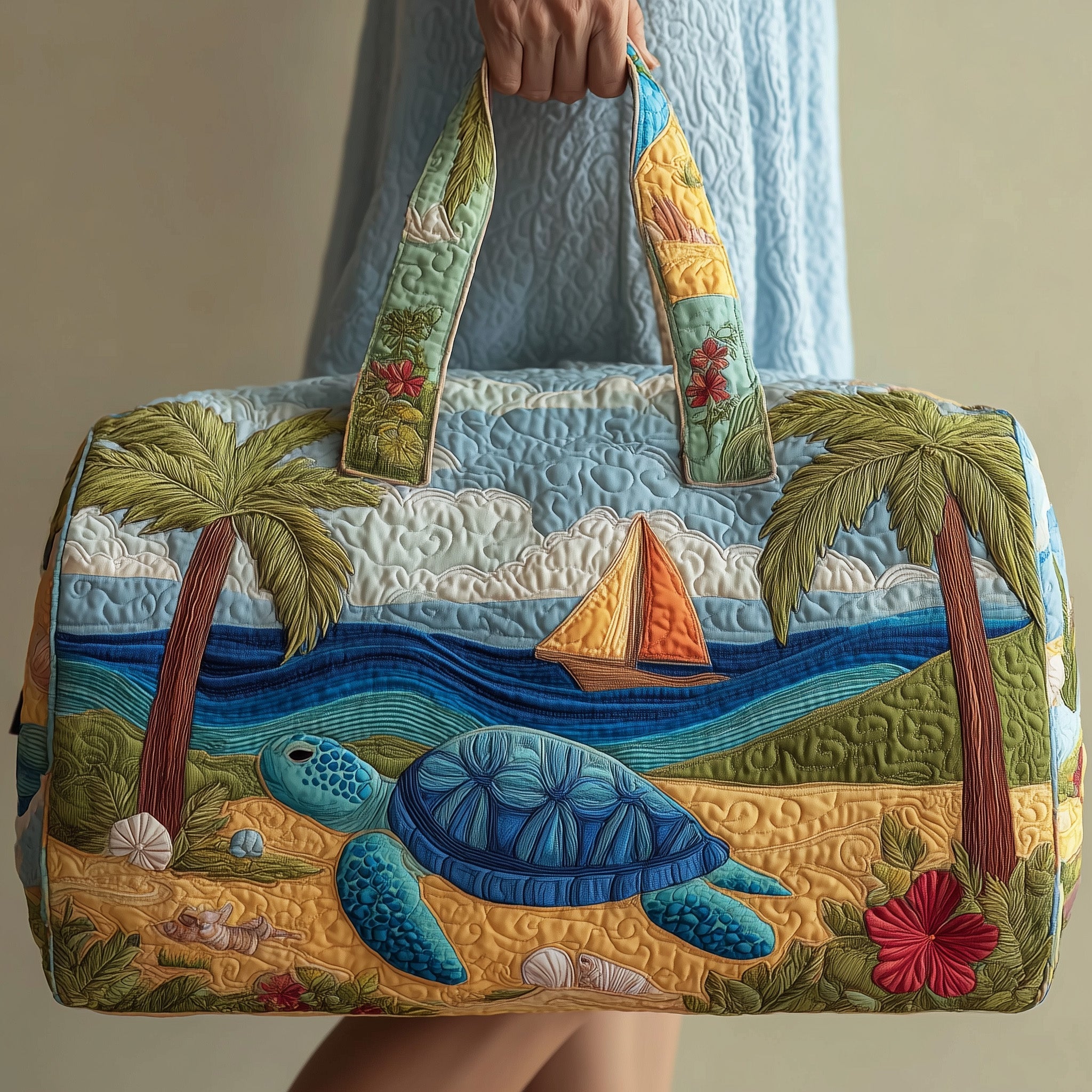 Tropical Beach Quilted Duffle Bag Top Rated Travel Duffel Bags Cool Mothers Day Gifts
