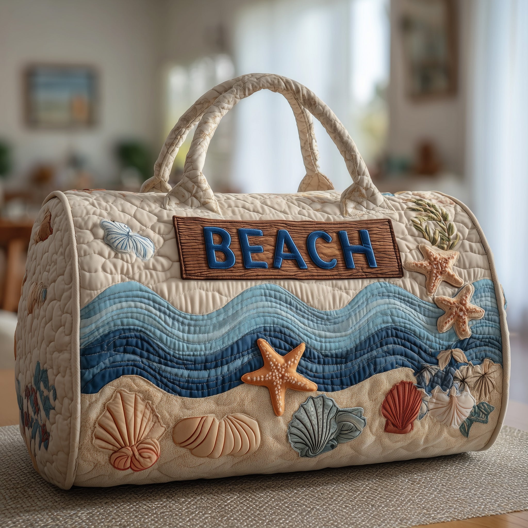 Tropical Beach Quilted Duffle Bag Travel Duffel Gifts For Mother In Law