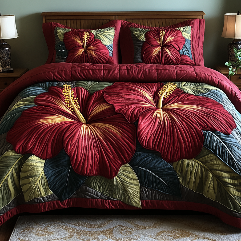 Tropical Charm Quilted Bedding Set Bed Decor Mother's Day Presents For Daughter