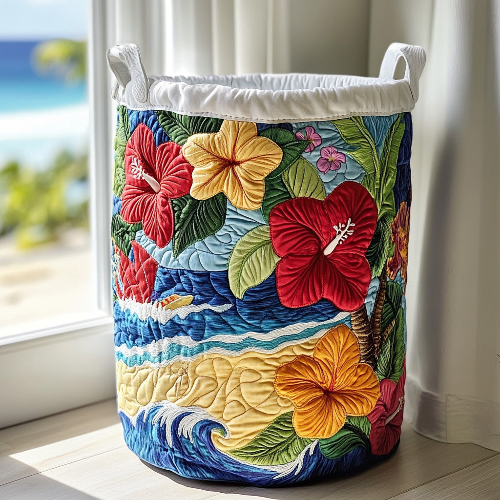 Tropical Flame Quilted Laundry Basket Modern Laundry Hamper Best Housewarming Presents