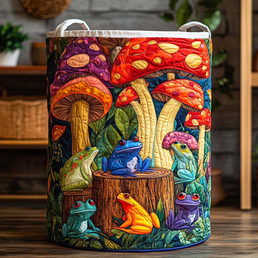 Tropical Garden Glow Quilted Laundry Basket Foldable Clothes Hamper New Housewarming Gifts