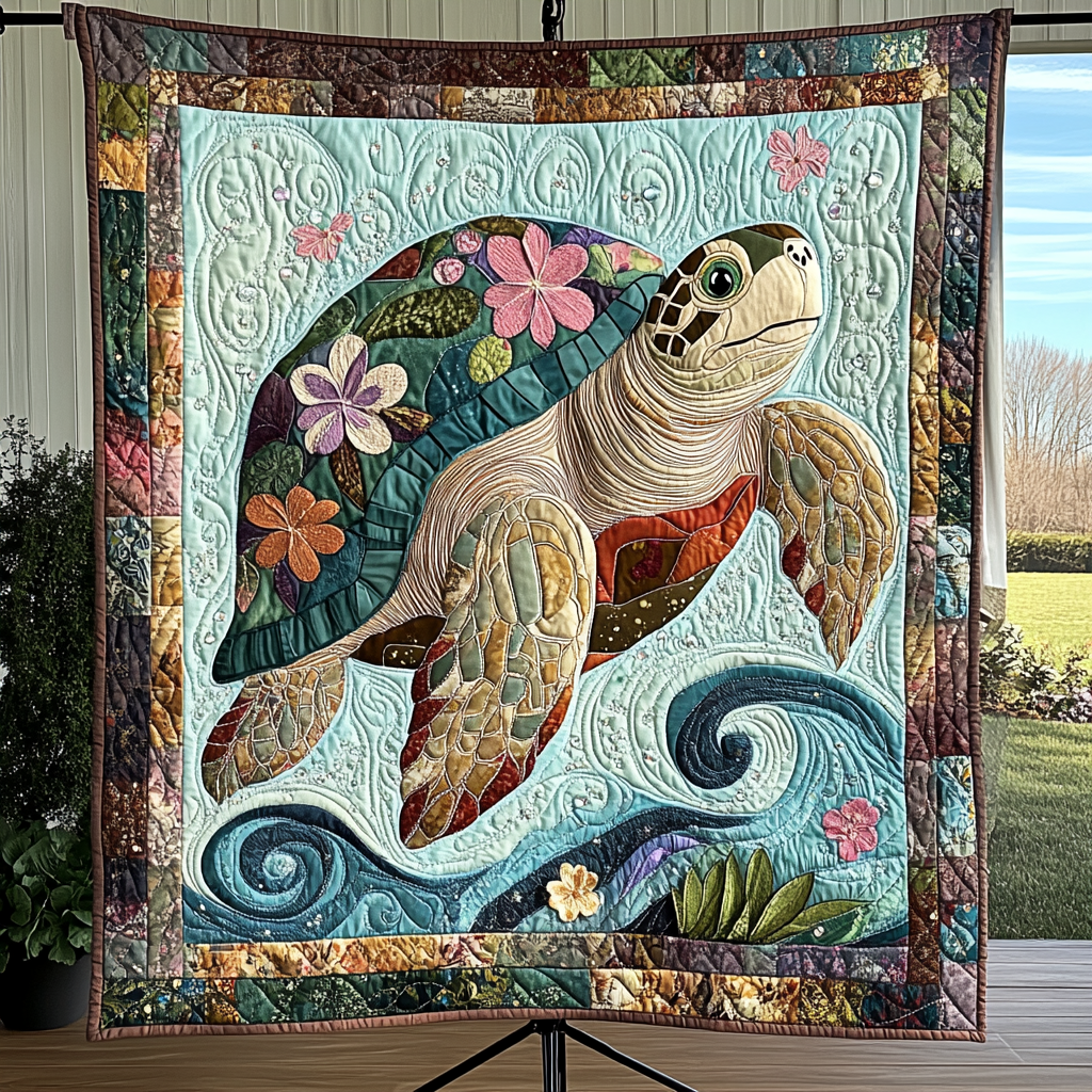Tropical Turtle Escape Quilted Blanket Best Sheet Sets Sea Turtle Merchandise