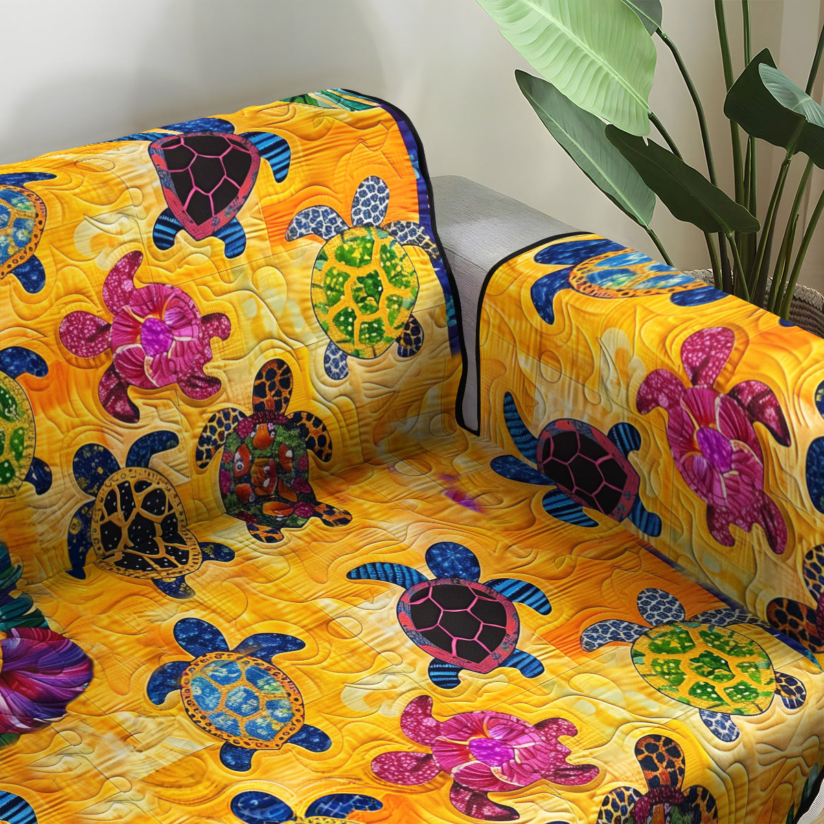 Tropical Turtle Tides Quilted Sofa Cover Sofa Couch Cover Presents For Beach Lovers