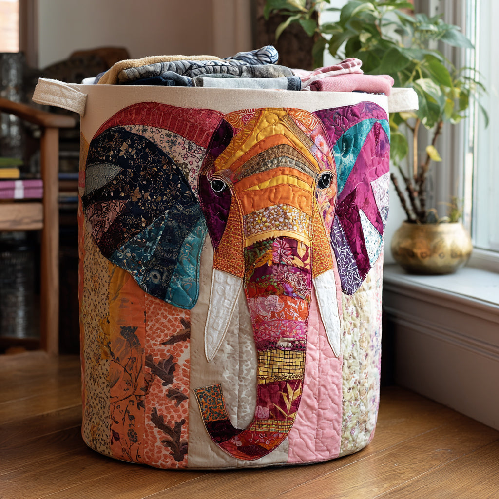 Trunk Serenity Quilted Laundry Basket Foldable Clothes Hamper Best Elephant Gift Ideas