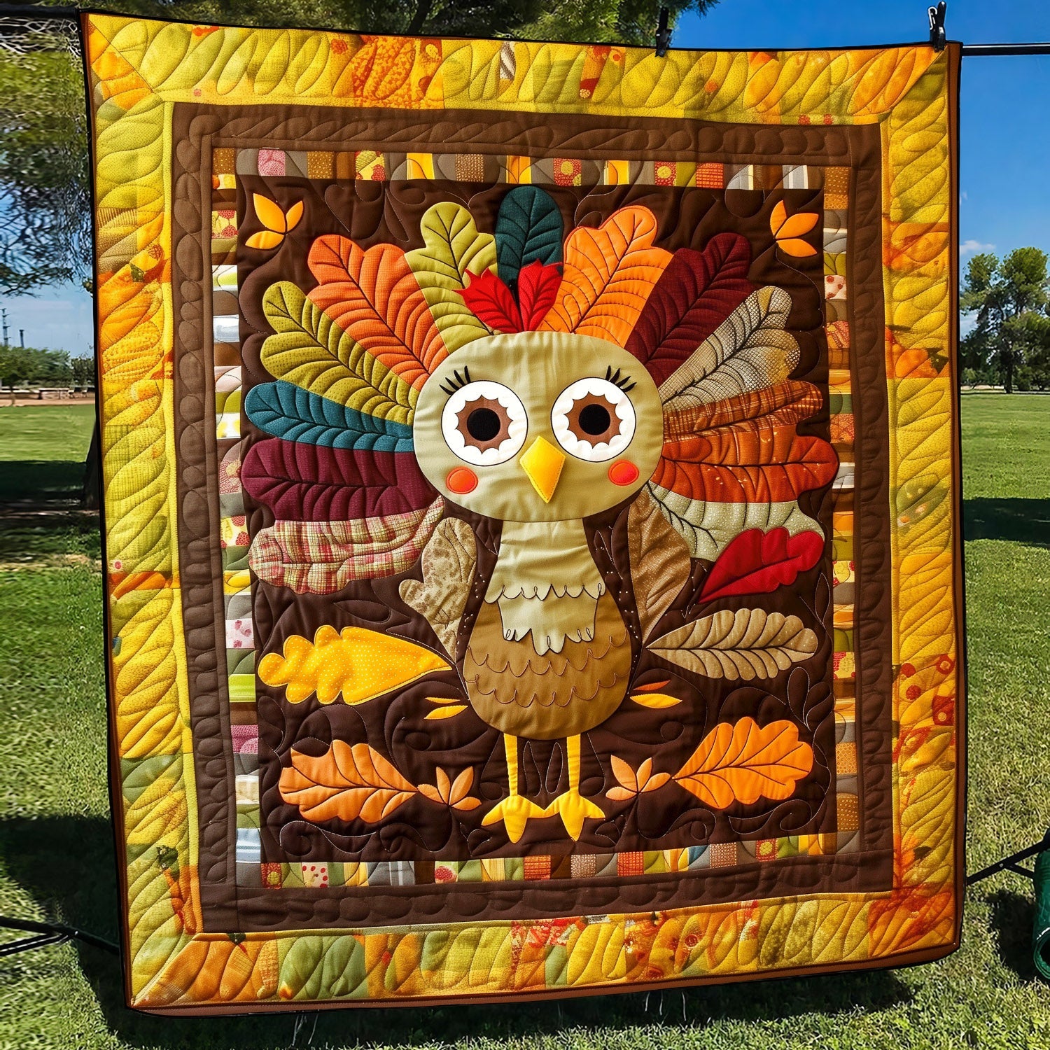 Turkey Cheer Quilted Blanket Best King Bed Sheets Best Thanksgiving Gifts