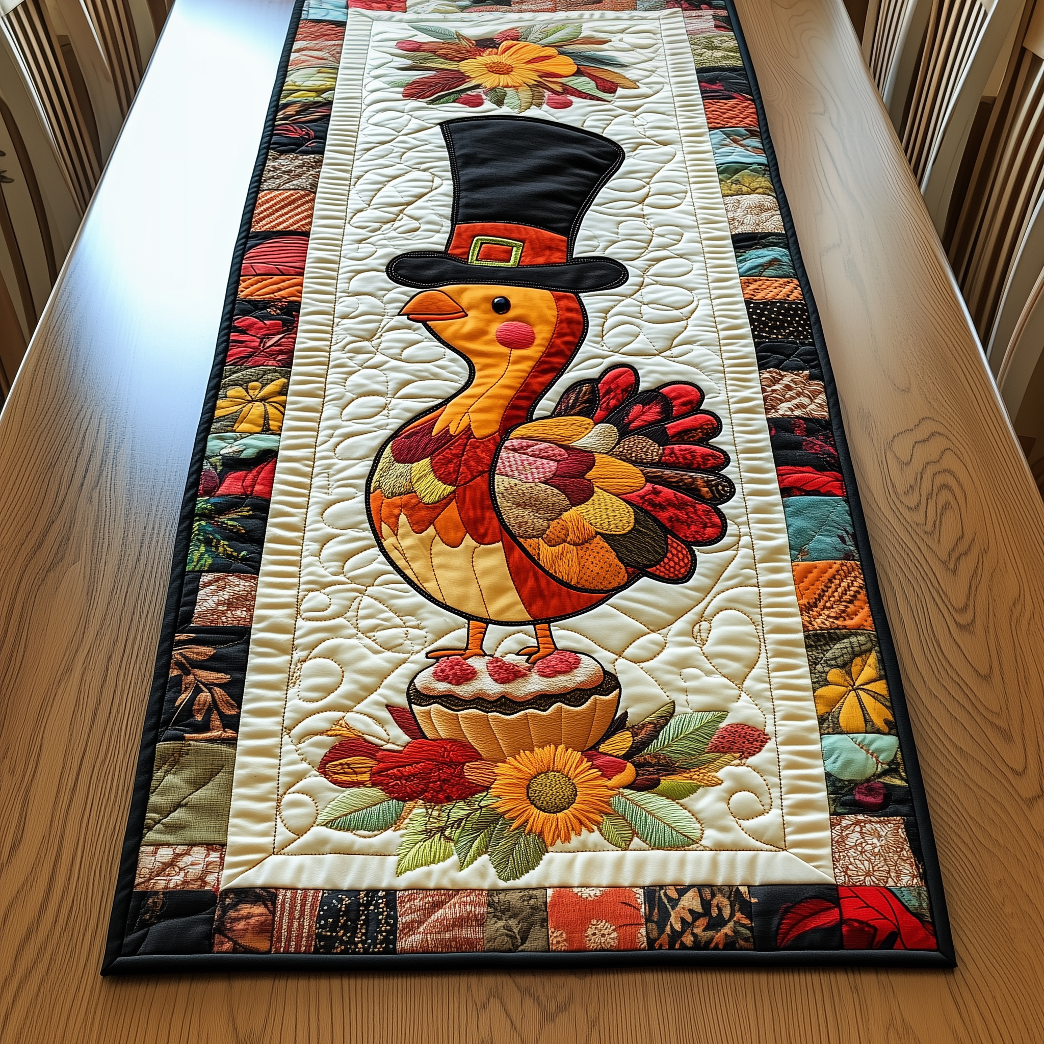 Turkey Quilted Table Runner Thanksgiving Runner Thanksgiving Gifts For Teachers