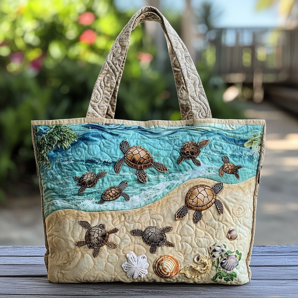 Turtle Breeze Quilted Tote Bag Nice Tote Bags Mother's Day Presents For Mom