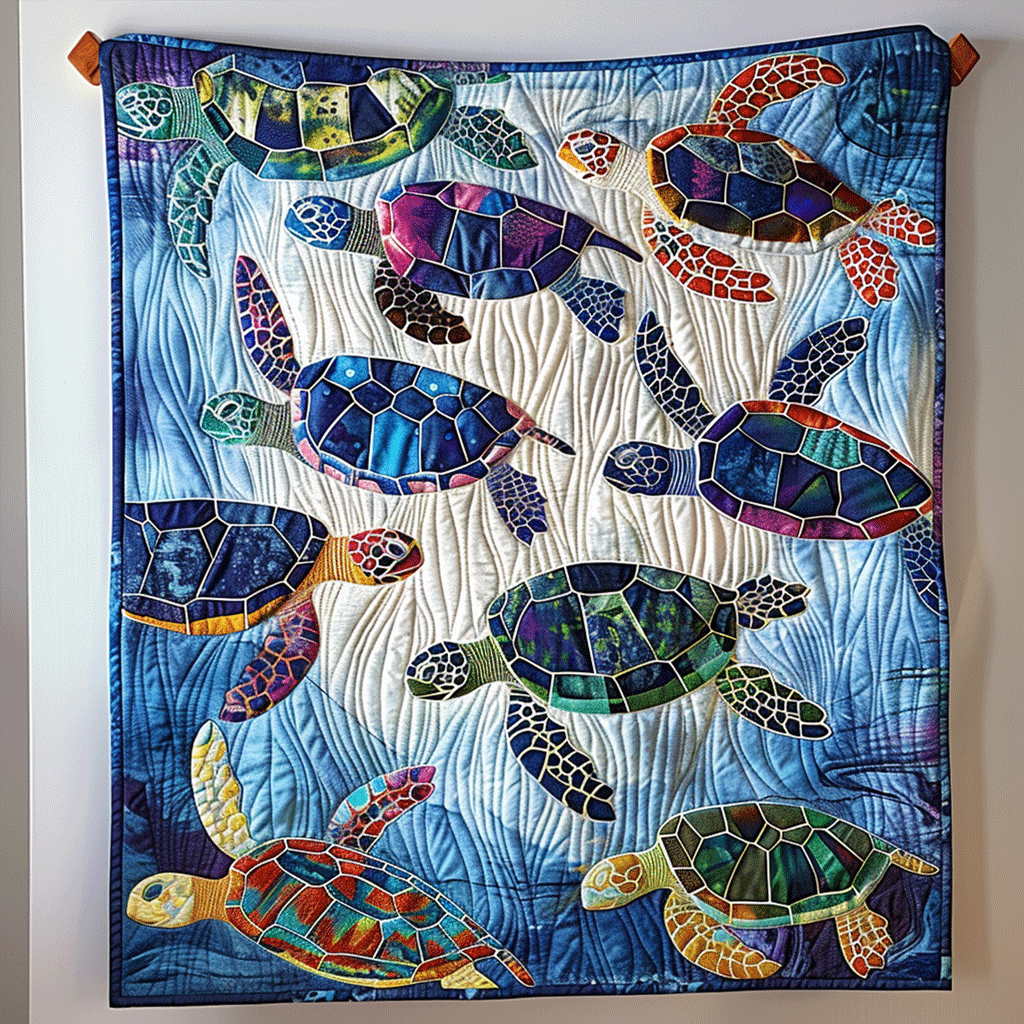 Turtle Cove Quilted Blanket Boho Bedroom Decor Gifts For A Turtle Lover