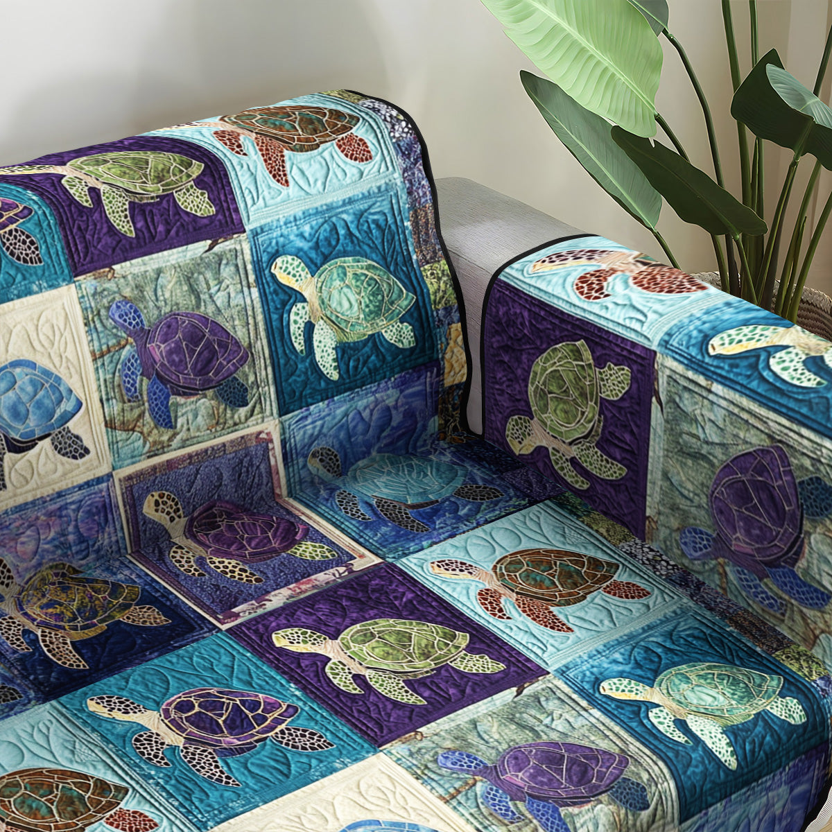 Turtle Cove Quilted Sofa Cover Best Couch Covers Best Gifts For Beach Lovers