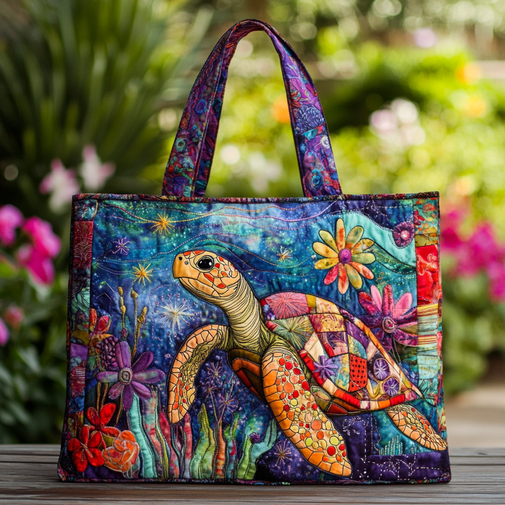 Turtle Dreams Quilted Tote Bag Shoulder Bag Mother To Be Gifts