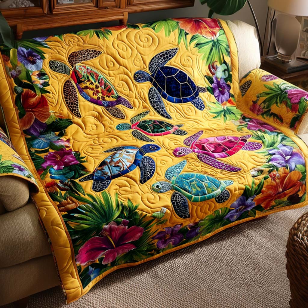 Turtle Meadow Quilted Sofa Cover Furniture Covers Best Gifts For Beach Lovers
