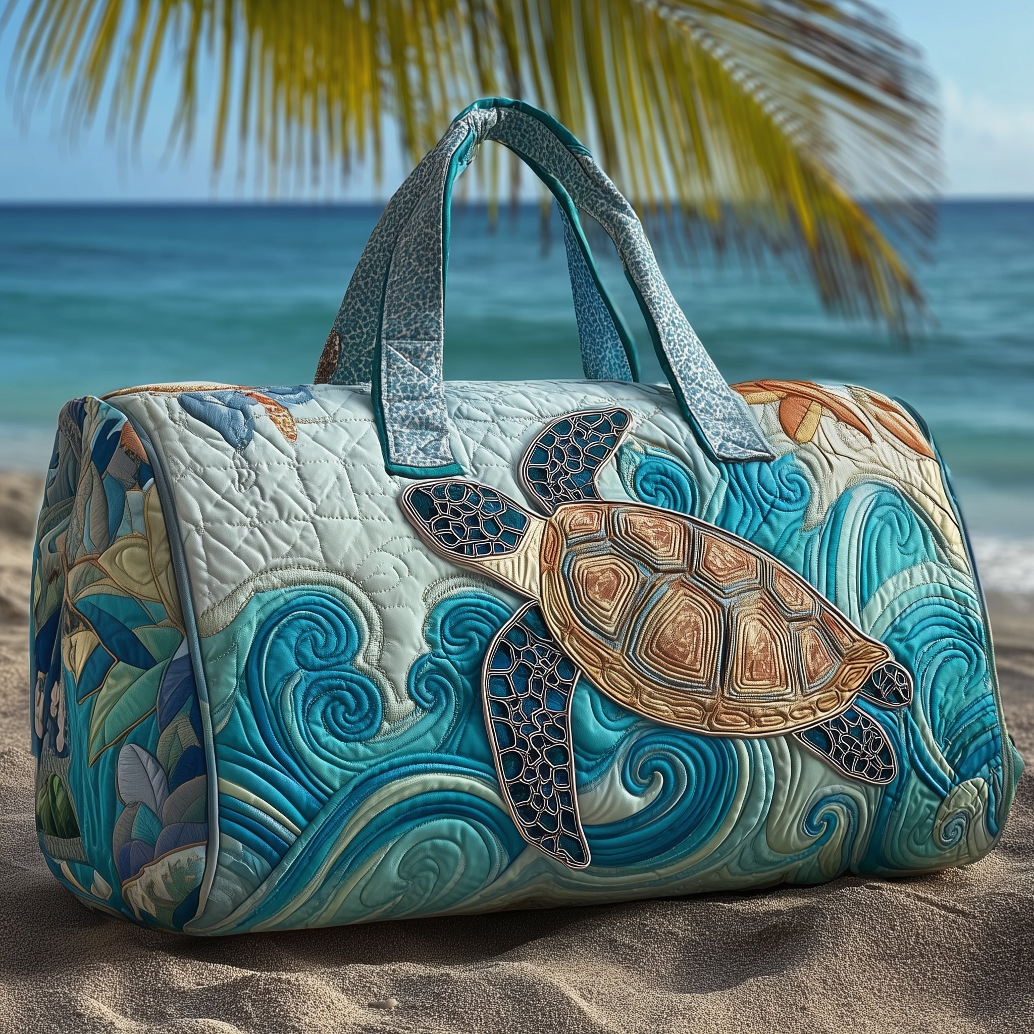 Turtle Quilted Duffle Bag Duffel Weekender Bag Nice Gifts For Mom