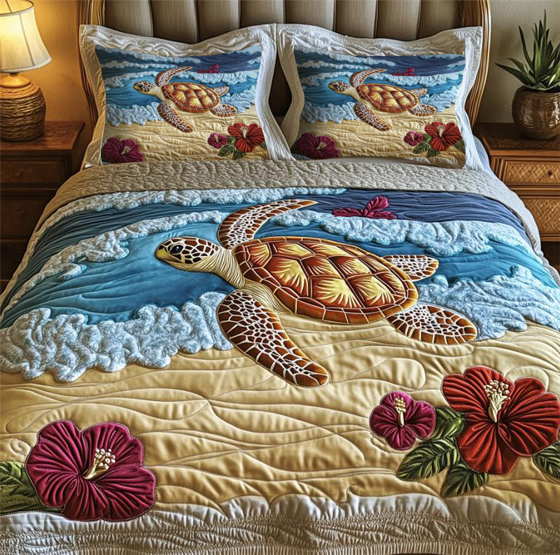 Turtle Tides Retreat Quilted Bedding Set Great Sheet Sets Sea Turtle Themed Gifts
